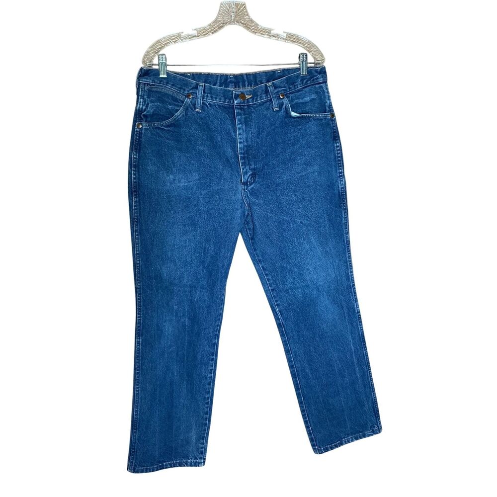 Wrangler Mens Jeans Blue Denim Classic Fit Straight Leg Size 36x30